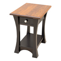 Brookstone Black & Wood Small Rectangle Open End Table | M-EB&E-MC