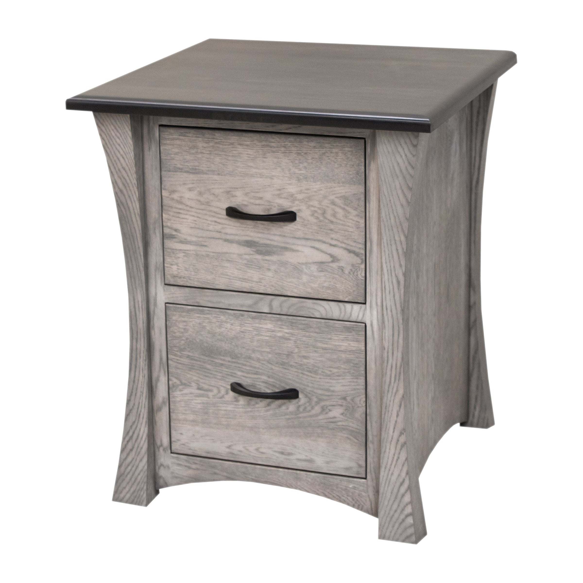 Brookstone White Oak Wood 2-Drawer File Cabinet | GRB&M-DK