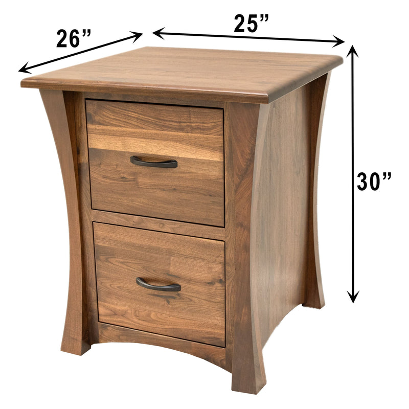 Brookstone Walnut Wood 2-Drawer File Cabinet | NAT