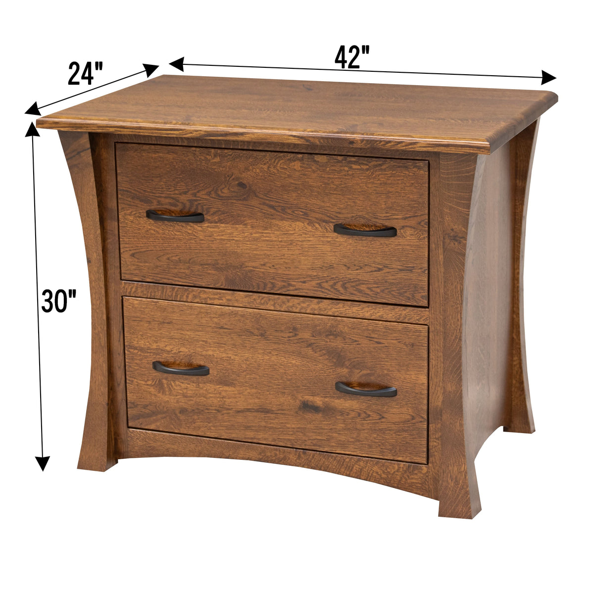 Brookstone Quarter Sawn White Oak Wood 2-Drawer Lateral File Cabinet | MC