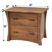 Brookstone Quarter Sawn White Oak Wood 2-Drawer Lateral File Cabinet | ASB