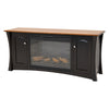 Brookstone 72" Black & Wood TV Console with Electric Fireplace Insert | M-EB&E-MC