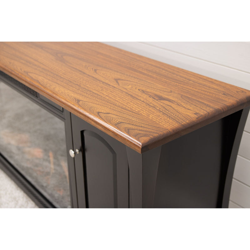 Brookstone 72" Black & Wood TV Console with Electric Fireplace Insert | M-EB&E-MC