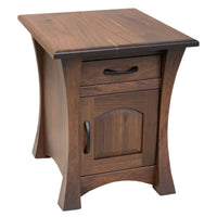 Brookstone Walnut Wood Large Square Enclosed End Table | CO