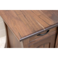 Brookstone Walnut Wood Large Square Enclosed End Table | CO