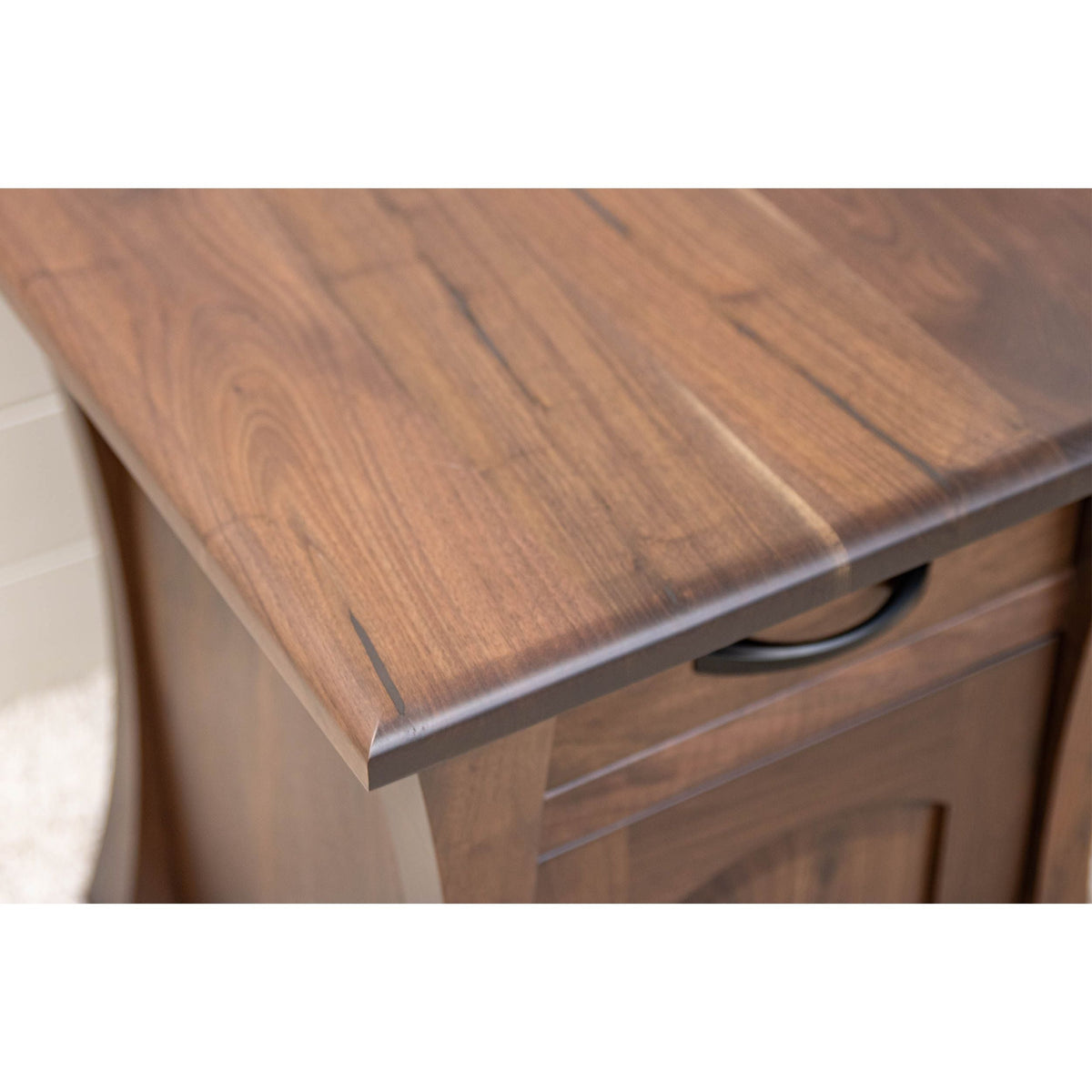 Brookstone Walnut Wood Large Square Enclosed End Table | CO