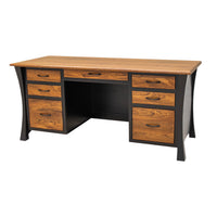 Brookstone Black & Elm Wood Executive Desk | M-EB&E-MC