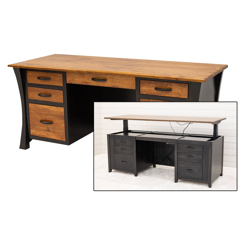 Brookstone Black & Wood Executive Desk | M-EB&RH-MC