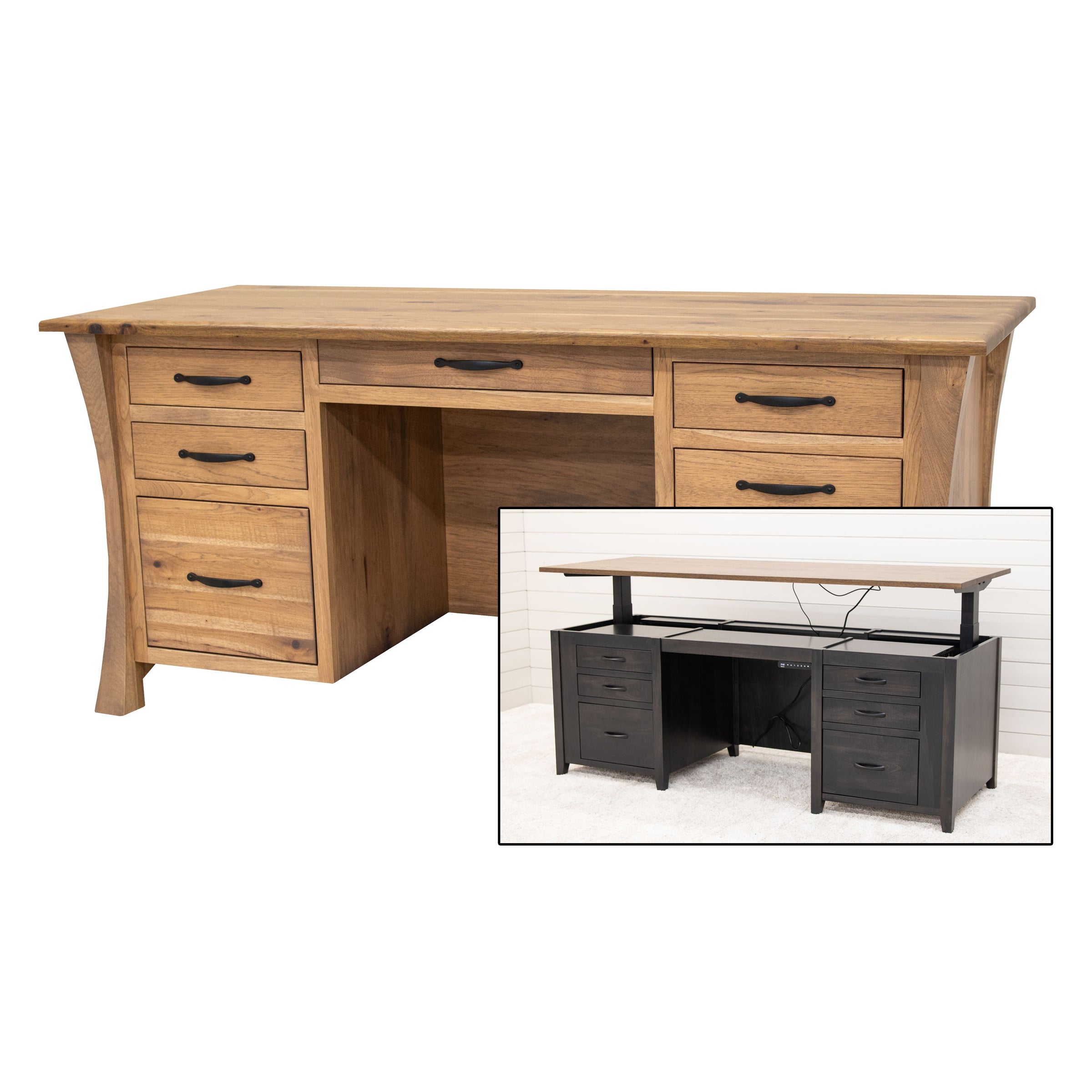 Brookstone Hickory Wood Executive Desk | WB