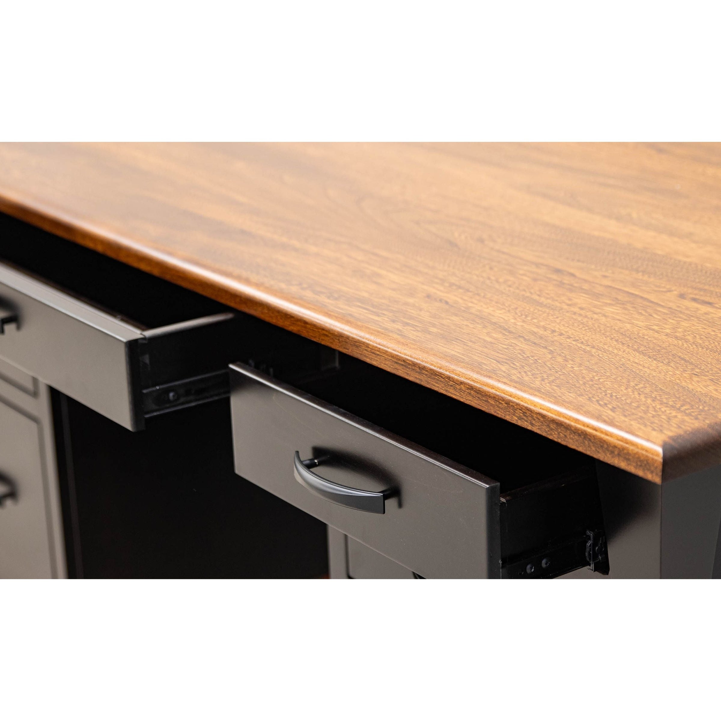 Brookstone Black & Elm Wood Executive Desk with Panels | M-EB&E-MC