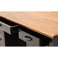 Brookstone Black & Elm Wood Executive Desk with Panels | M-EB&E-MC