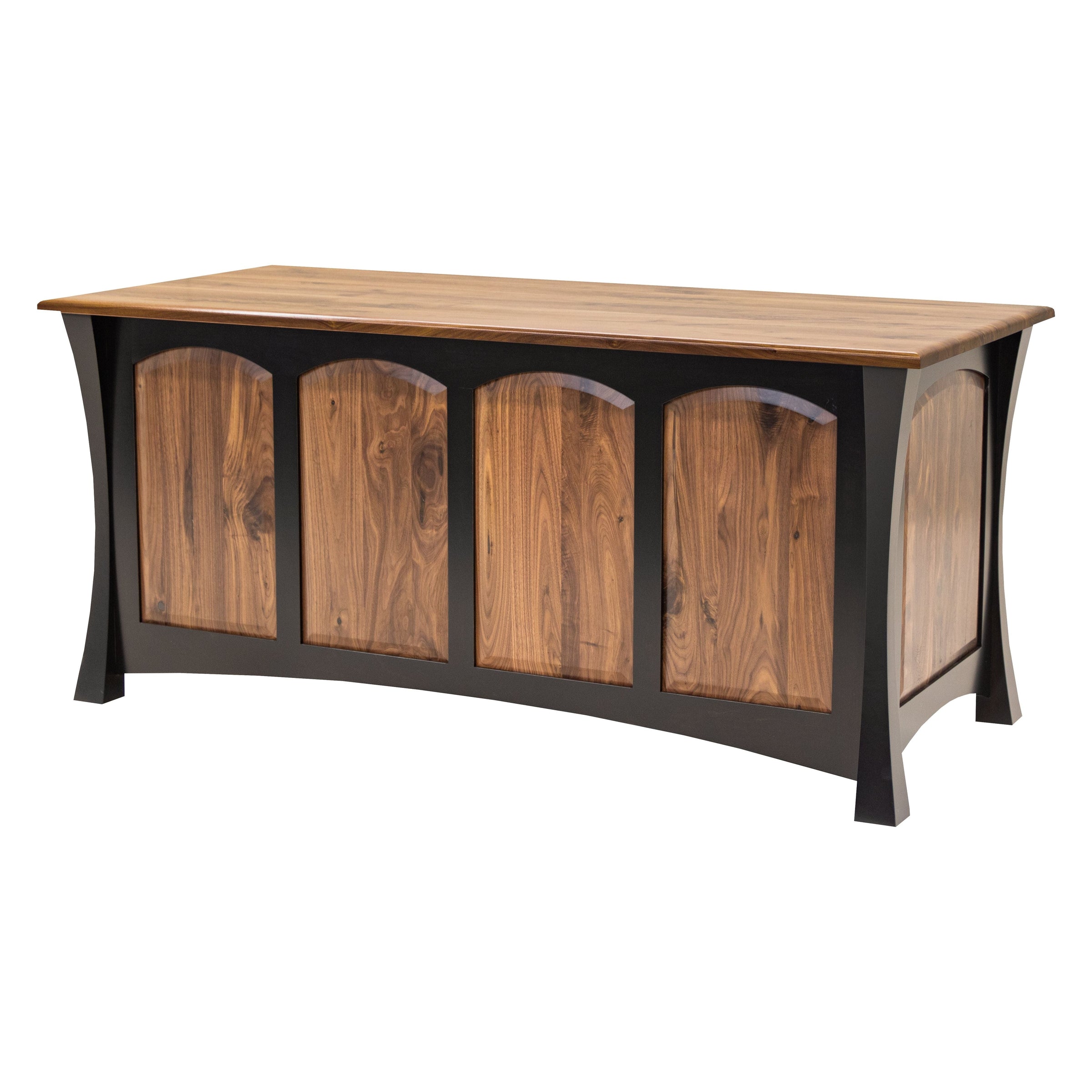 Brookstone Black & Wood Executive Desk with Panels | M-EB&W-NAT