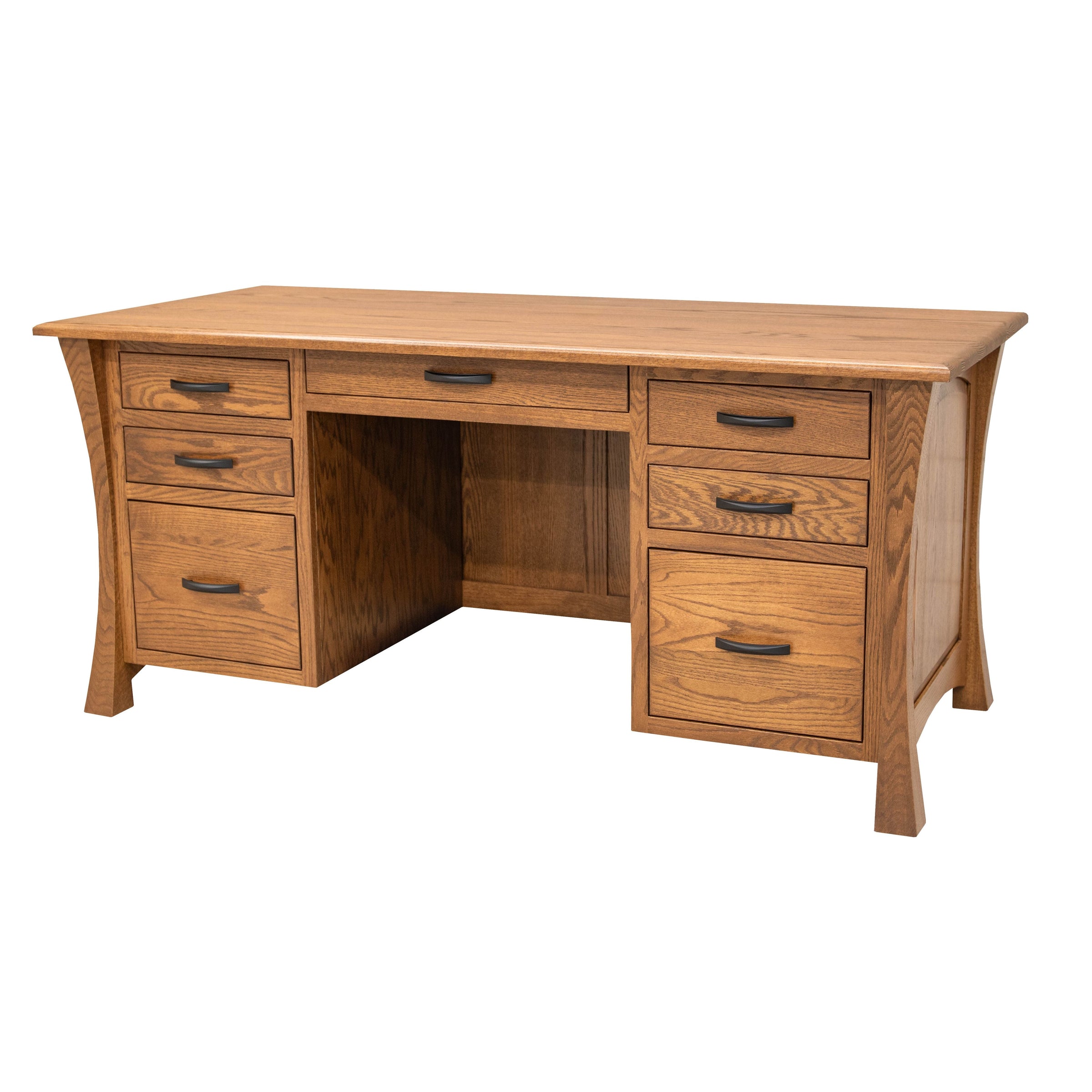 Brookstone Oak Wood Executive Desk with Panels | HC