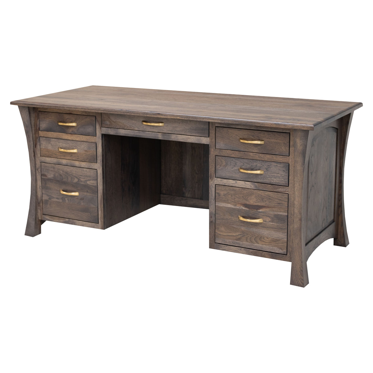 Brookstone Hickory Wood Executive Desk with Panels | GS