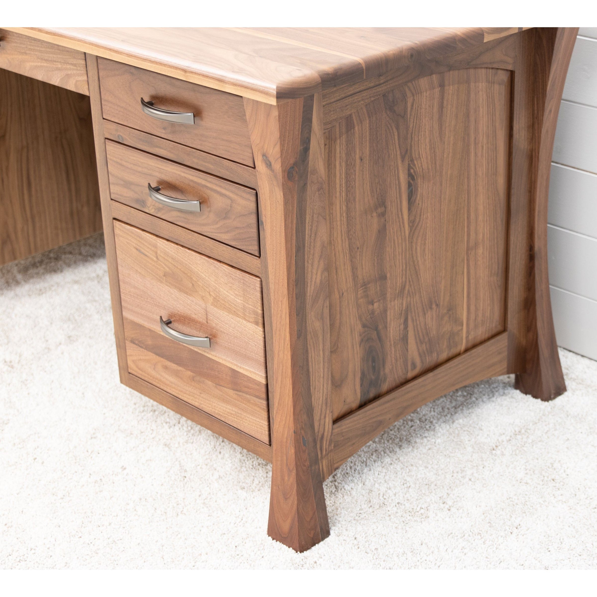 Brookstone Walnut Wood Executive Desk with Panels | NAT