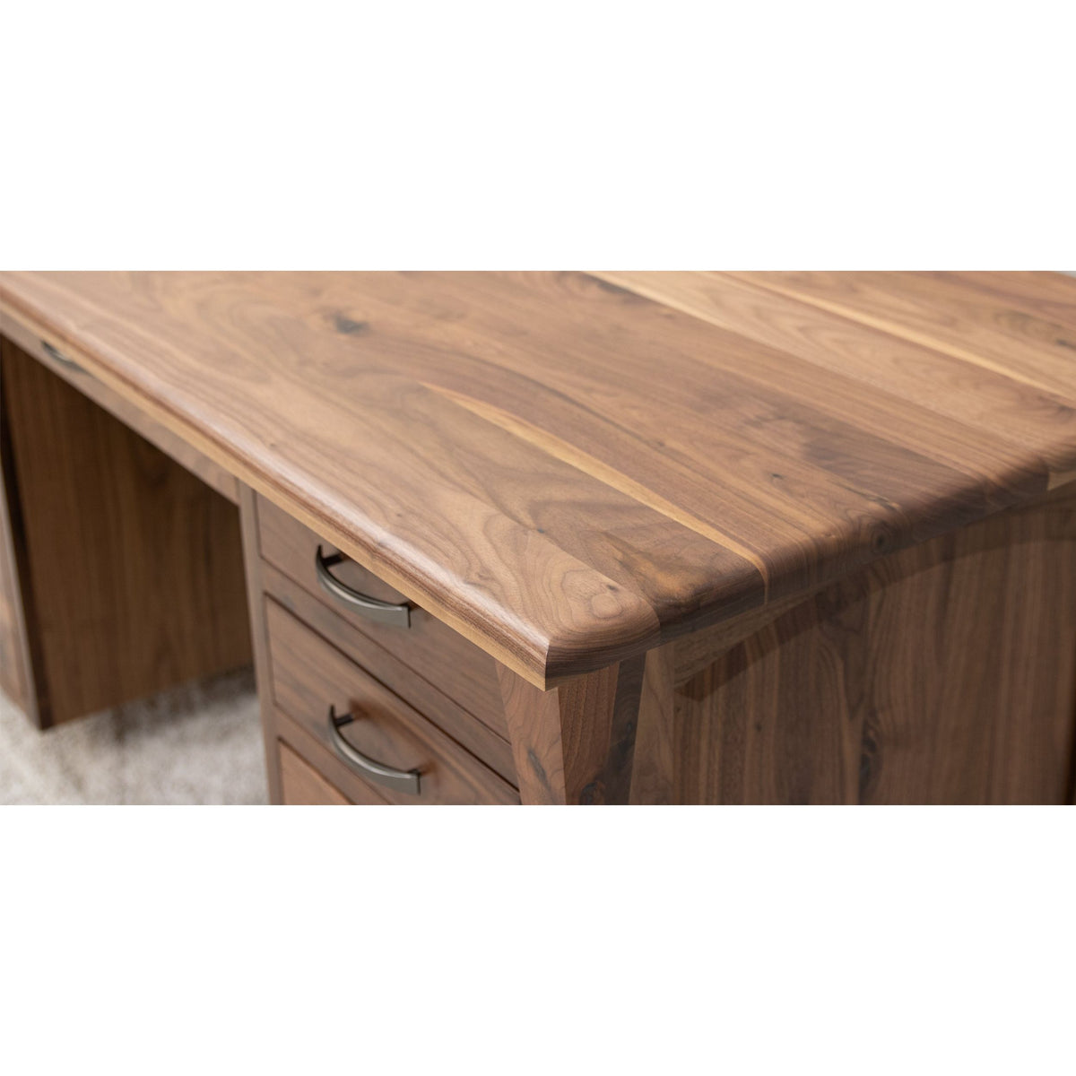 Brookstone Walnut Wood Executive Desk with Panels | NAT