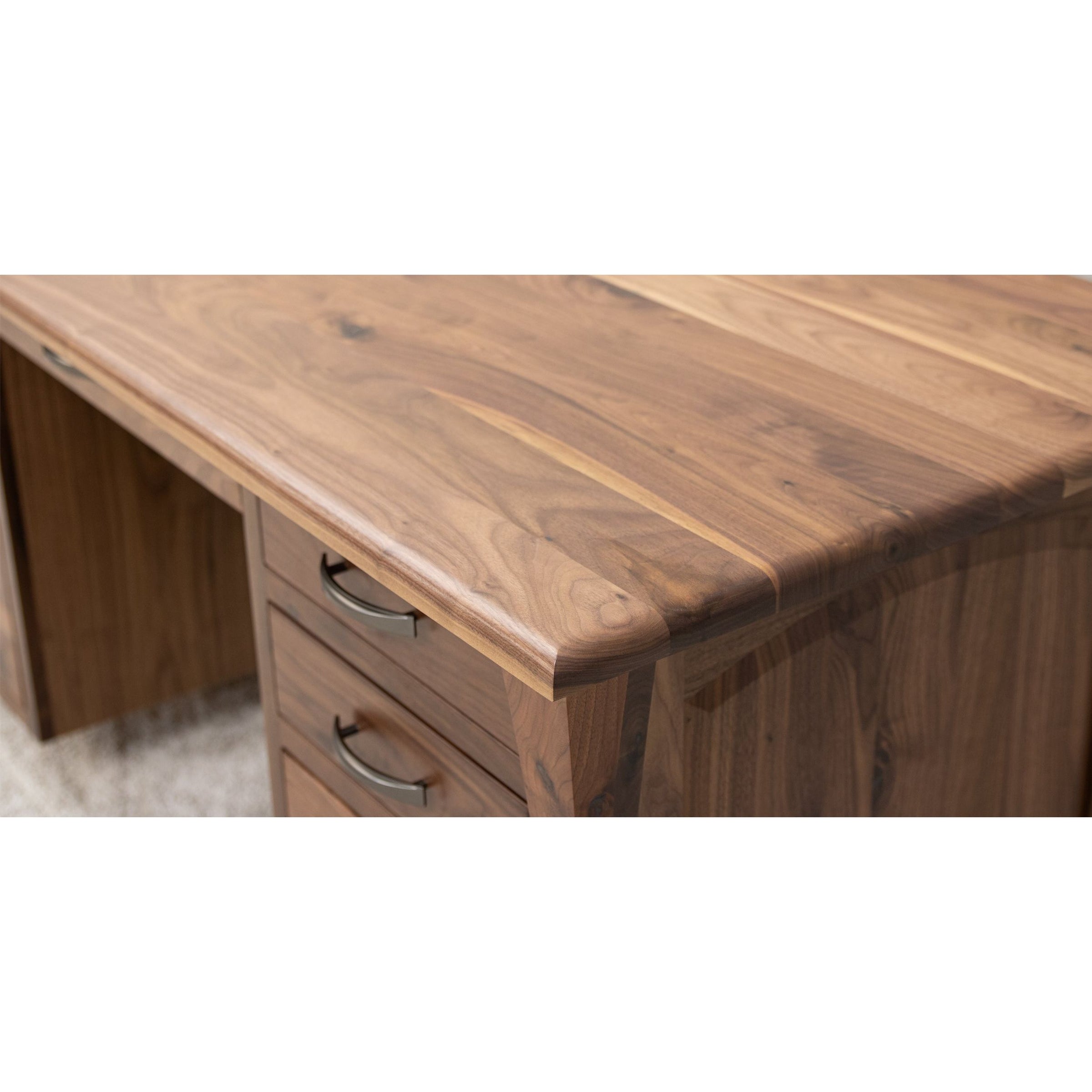 Brookstone Walnut Wood Executive Desk with Panels | NAT