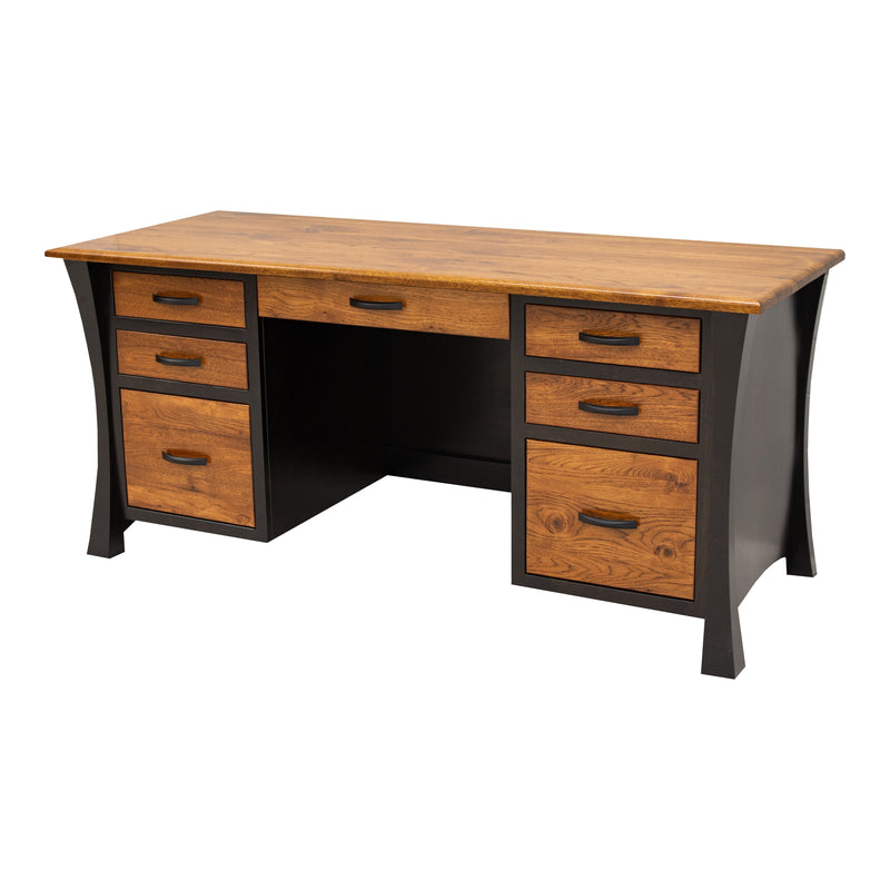Brookstone Black & Wood Executive Desk | M-EB&RH-MC