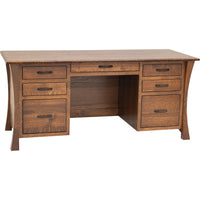 Brookstone Quarter Sawn White Oak Wood Flat Wall Desk | ASB