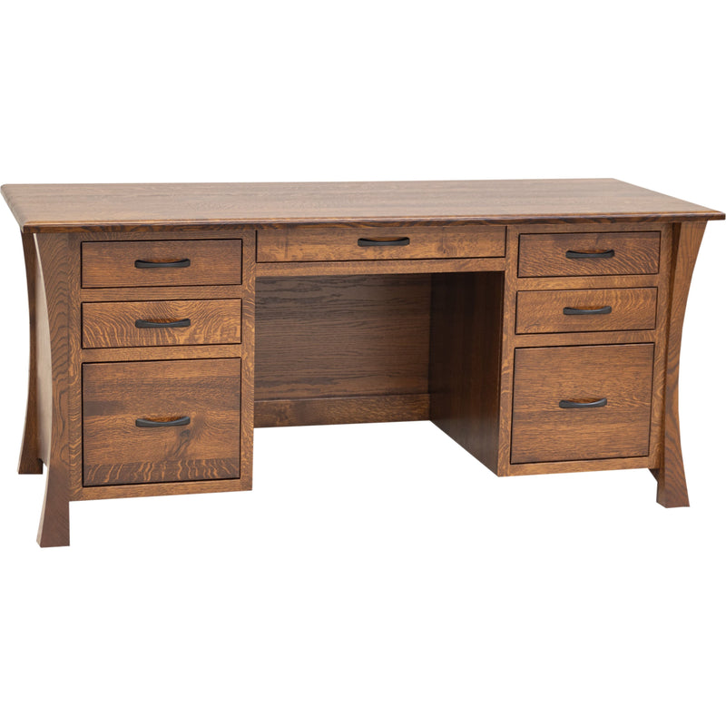 Brookstone Quarter Sawn White Oak Wood Flat Wall Desk | ASB