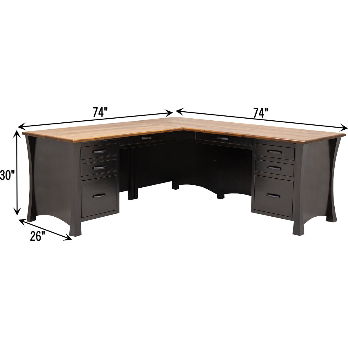 Brookstone Black & Wood L Desk | M-EB&W-NAT