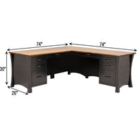 Brookstone Walnut Wood L Desk | NAT