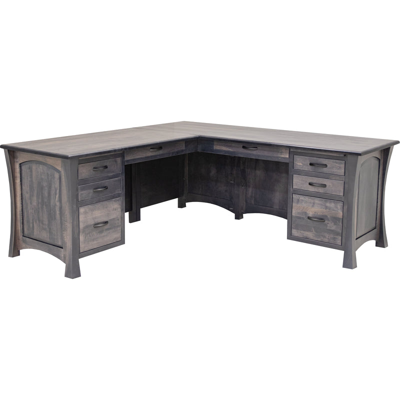 Brookstone Maple Wood L Desk with Paneled Sides | GS