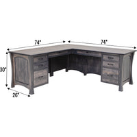 Brookstone Maple Wood L Desk with Paneled Sides | GS