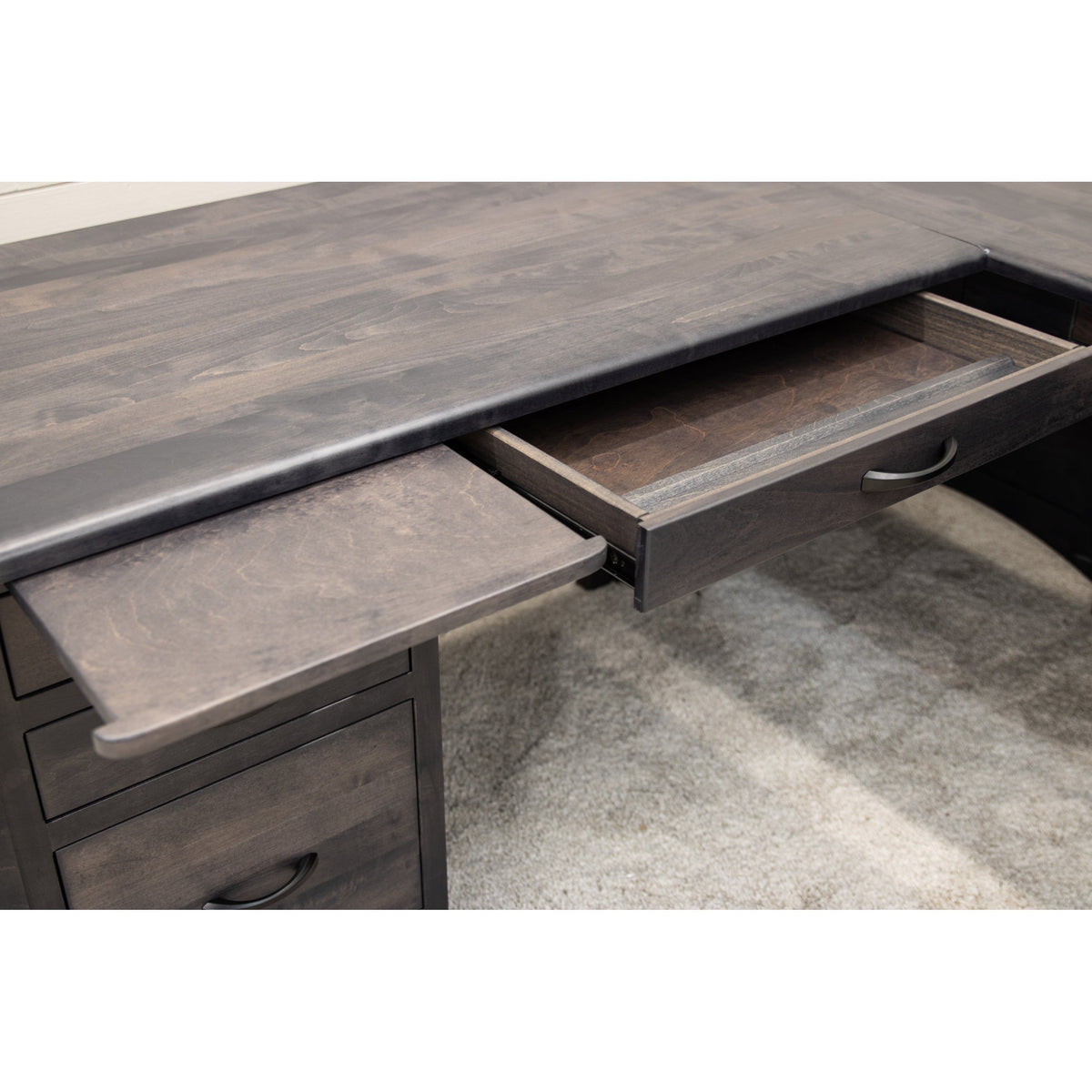 Brookstone Maple Wood L Desk with Paneled Sides | GS