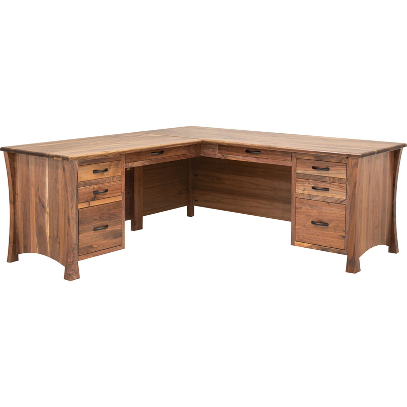 Brookstone Walnut Wood L Desk | NAT