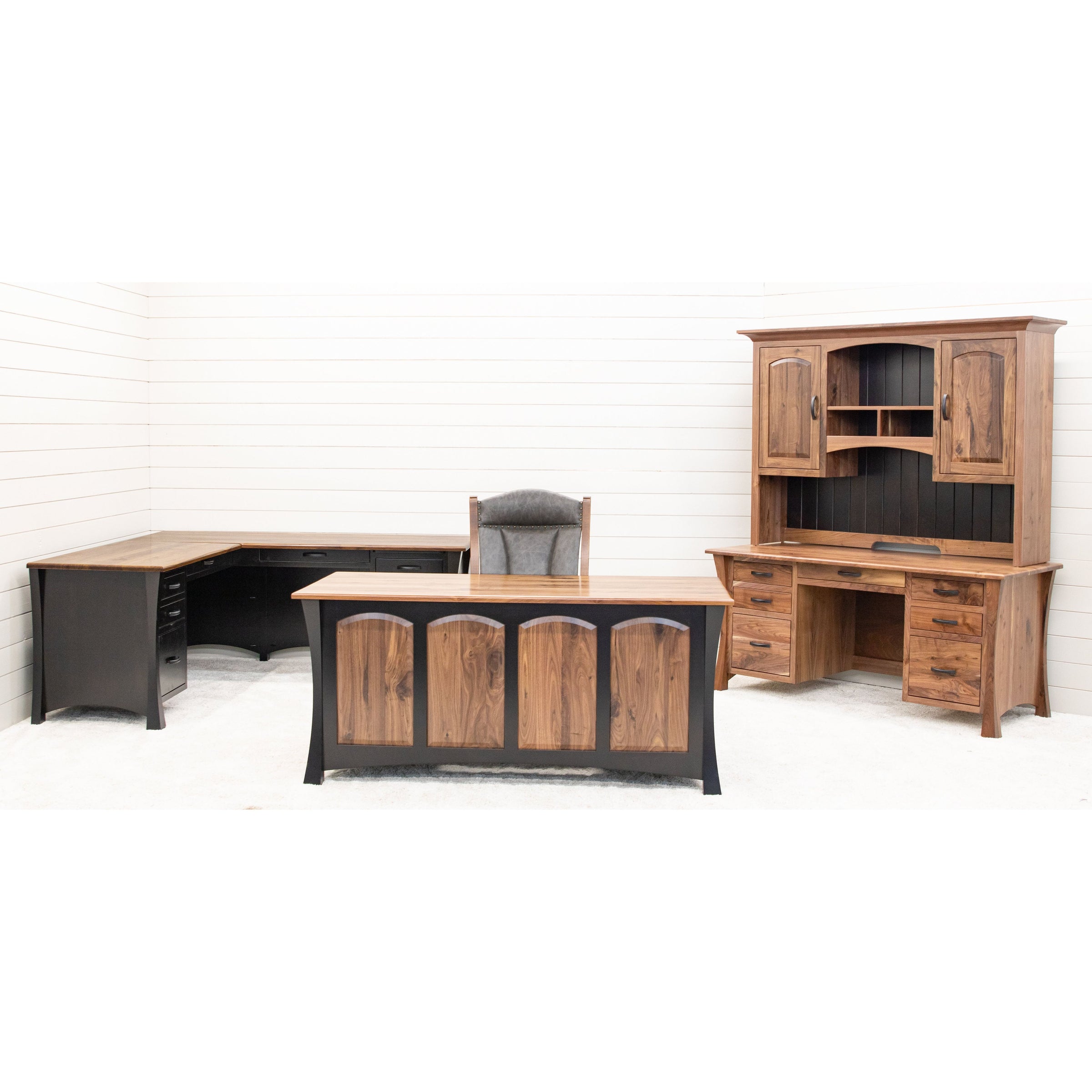 Brookstone Walnut Wood L Desk | NAT