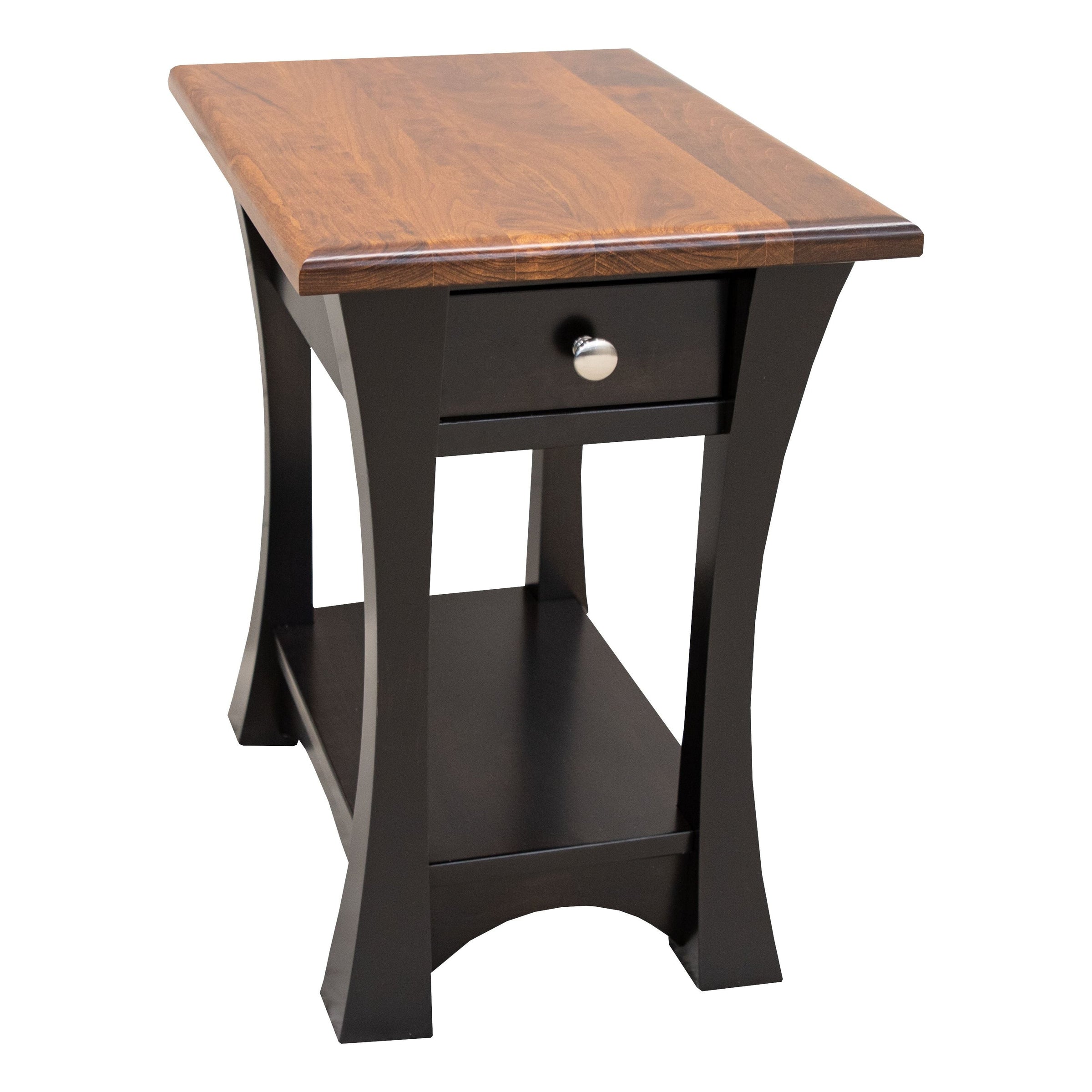 Brookstone Black & Wood Small Rectangle Open End Table | M-EB&C-MC