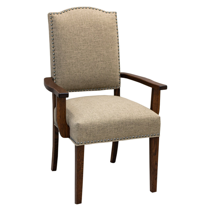 Elliot Upholstered Dining Chair with Wood Arms | C2-3