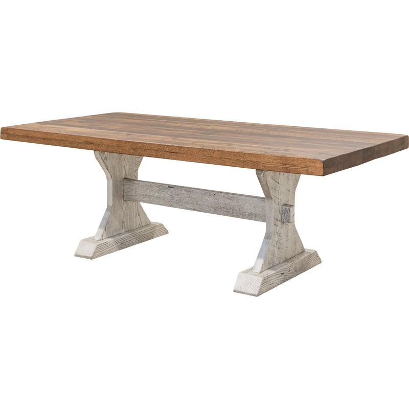 Estate Amish Reclaimed White & Wood Dining Table | CS&PV