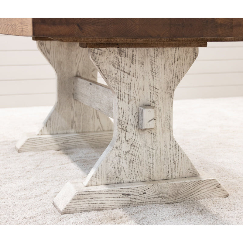 Estate Amish Reclaimed White & Wood Dining Table | CS&PV