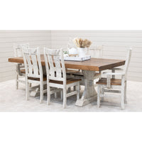 Estate Amish Reclaimed White & Wood Dining Table | CS&PV