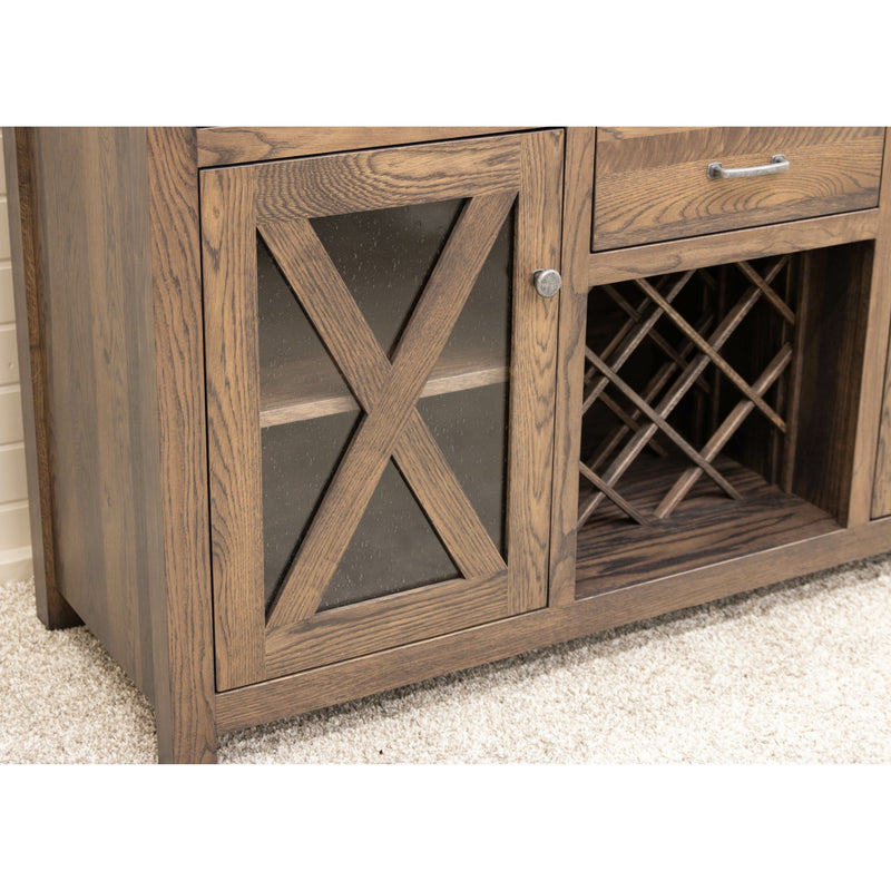 Modern Farmhouse White Oak Wood Wine Buffet with Hutch Topper | GW&SB