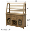 Modern Farmhouse Maple Wood Wine Buffet with Hutch Topper | CS&DCD