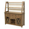 Modern Farmhouse Maple Wood Wine Buffet with Hutch Topper | CS&DCD