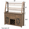 Modern Farmhouse White Oak Wood Wine Buffet with Hutch Topper | GW&SB