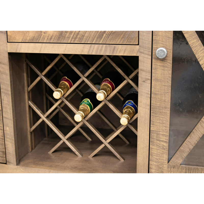 Modern Farmhouse Maple Wood Wine Buffet with Hutch Topper | CS&DCD