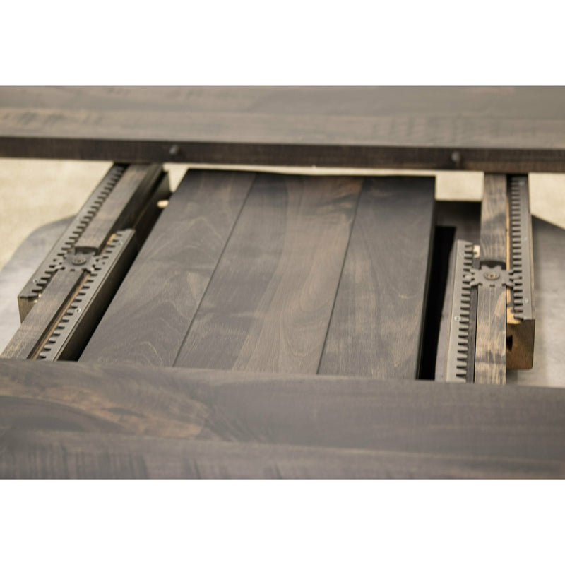 Amish Round Farmhouse White & Wood Extending Dining Table | M-AV&GS