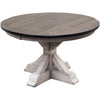 Amish Round Farmhouse White & Wood Extending Dining Table | M-AV&GS