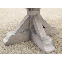 Amish Round Farmhouse White & Wood Extending Dining Table | M-AV&GS