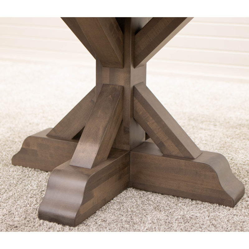 Amish Round Farmhouse Maple Wood Extending Dining Table | DCD