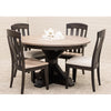 Amish Round Farmhouse Black & Wood Extending Dining Table | M-DK&RWO-SW