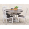 Amish Round Farmhouse White & Wood Extending Dining Table | M-AV&GS