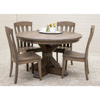 Amish Round Farmhouse Maple Wood Extending Dining Table | DCD