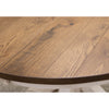Amish Round Farmhouse White & Oak Extending Dining Table | O-CS&RWO-CO