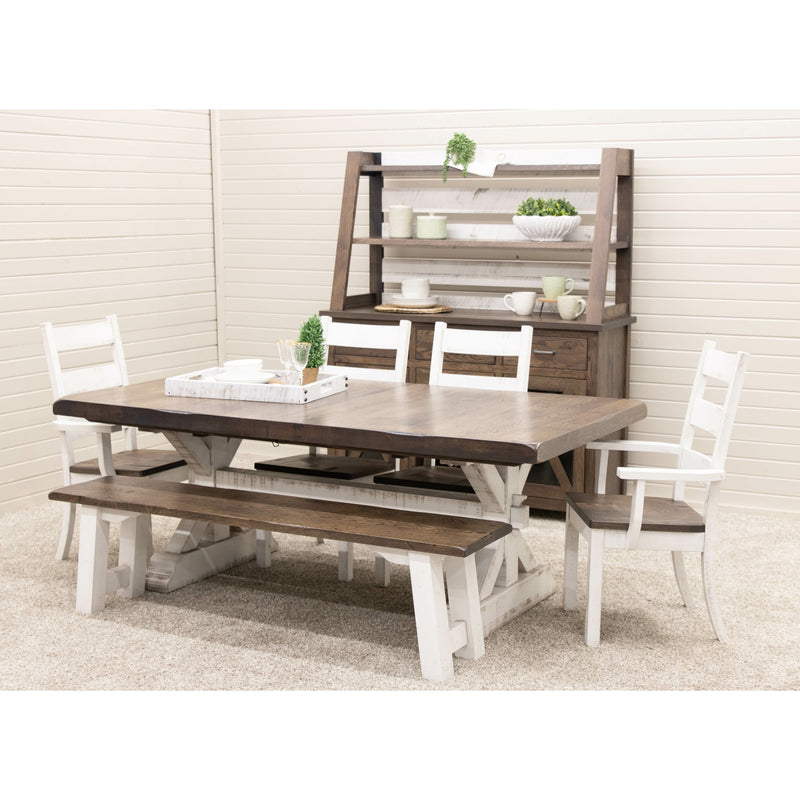 Modern Farmhouse White Oak Wood Wine Buffet with Hutch Topper | GW&SB